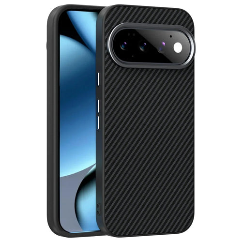 ABEEL for Google Pixel 11 Pro Magnetic Case Carbon Fiber Texture TPU PC PU Phone Back Cover - Black - 1