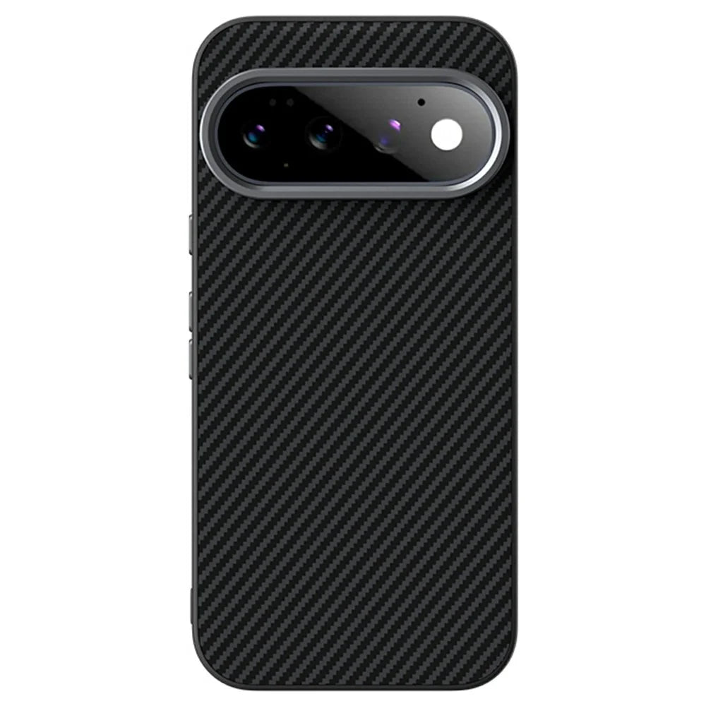 ABEEL for Google Pixel 11 Pro Magnetic Case Carbon Fiber Texture TPU PC PU Phone Back Cover - Black - 2