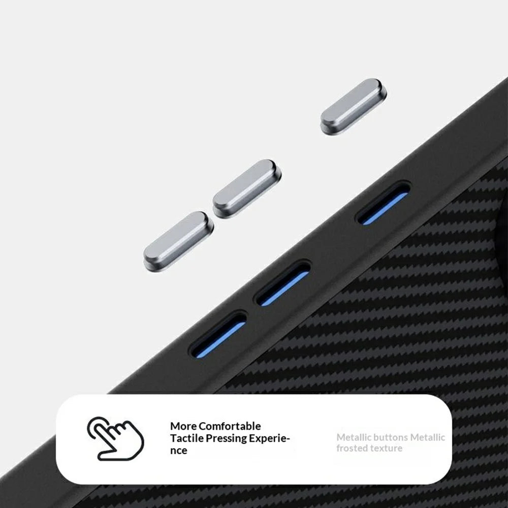 ABEEL for Google Pixel 11 Pro Magnetic Case Carbon Fiber Texture TPU PC PU Phone Back Cover - Black - 5