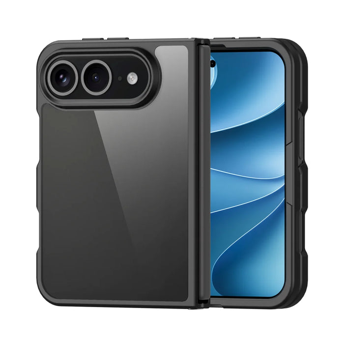 DUX DUCIS for iPhone Fold Aimo Series PC + TPU Clear Back Phone Cover (REACH Certification) - Black - 1