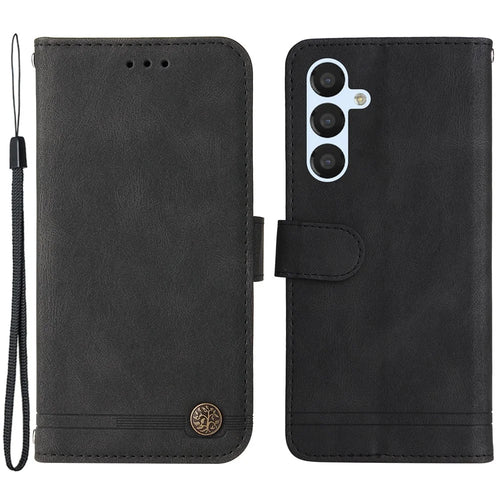 For Samsung Galaxy A54 5G Leather Wallet Cases Skin Touch Phone Cover Stand with Strap - Black - 1