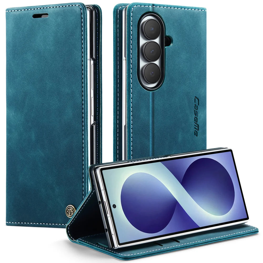 CASEME for Samsung Galaxy Z Fold8 Ultra Wallet Case  013 Series PU Leather Phone Cover Stand - Blue - 1