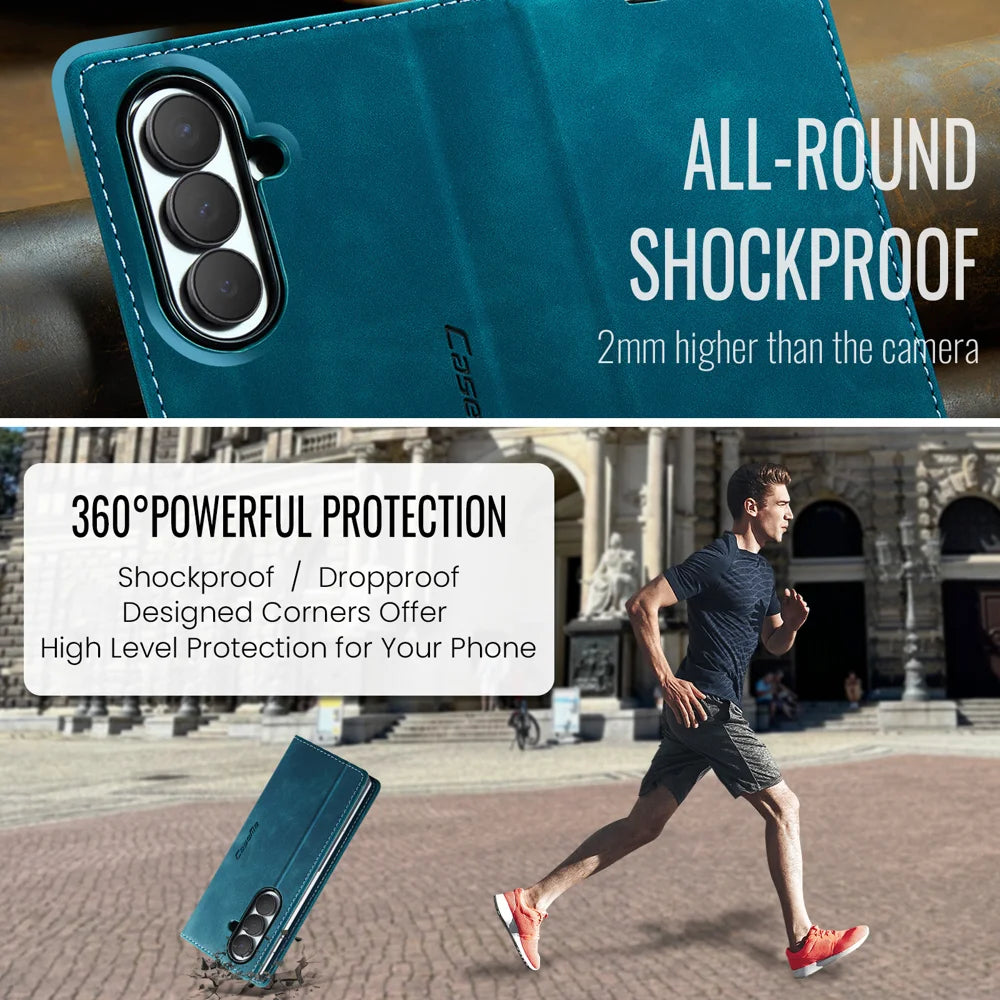 CASEME for Samsung Galaxy Z Fold8 Ultra Wallet Case  013 Series PU Leather Phone Cover Stand - Blue - 6