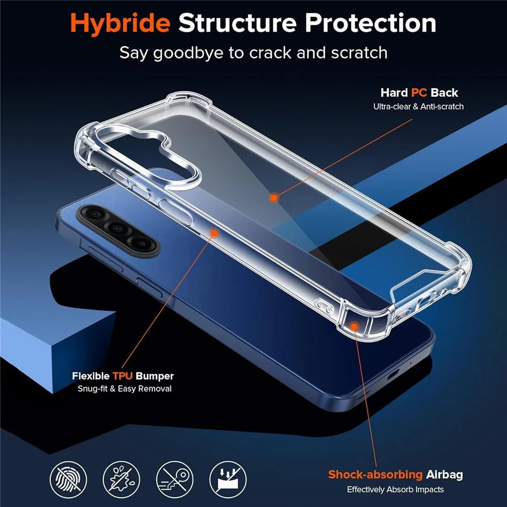 For Samsung Galaxy A26 5G Case Military Grade Drop Protection Acrylic + TPU Phone Cover - Transparent - 7