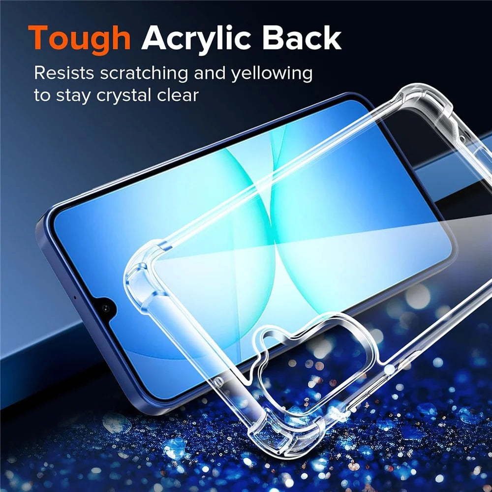 For Samsung Galaxy S26 FE Case Military Grade Drop Protection Acrylic + TPU Phone Cover - Transparent - 2