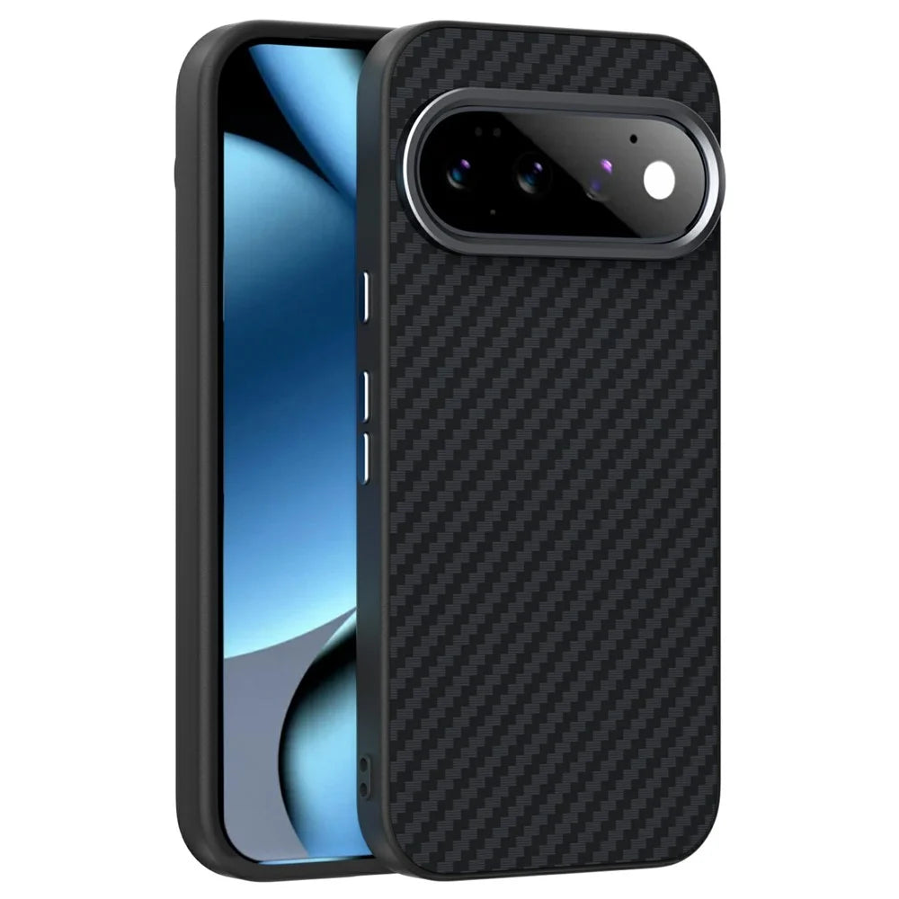 ABEEL For Google Pixel 11 Pro Magnetic Case Carbon Fiber Texture Phone Back Cover - Black - 1