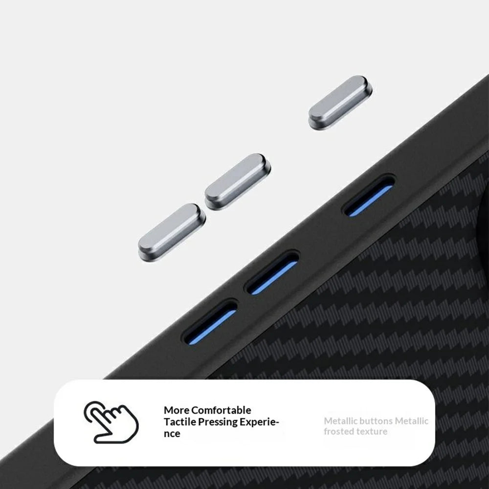 ABEEL For Google Pixel 11 Pro Magnetic Case Carbon Fiber Texture Phone Back Cover - Black - 5