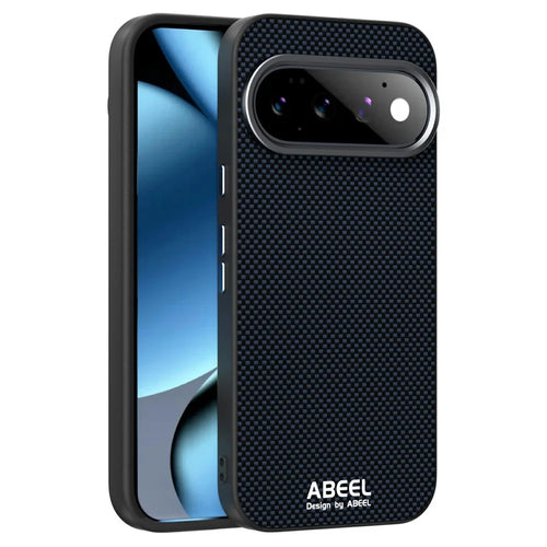 ABEEL for Google Pixel 11 Pro Magnetic Case Printed PC TPU Aluminum Alloy Leather Phone Cover - Black - 1