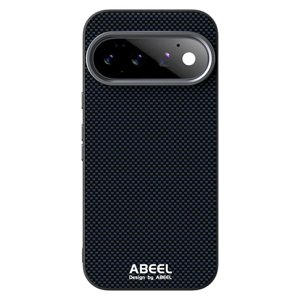 ABEEL for Google Pixel 11 Pro Magnetic Case Printed PC TPU Aluminum Alloy Leather Phone Cover - Black - 2
