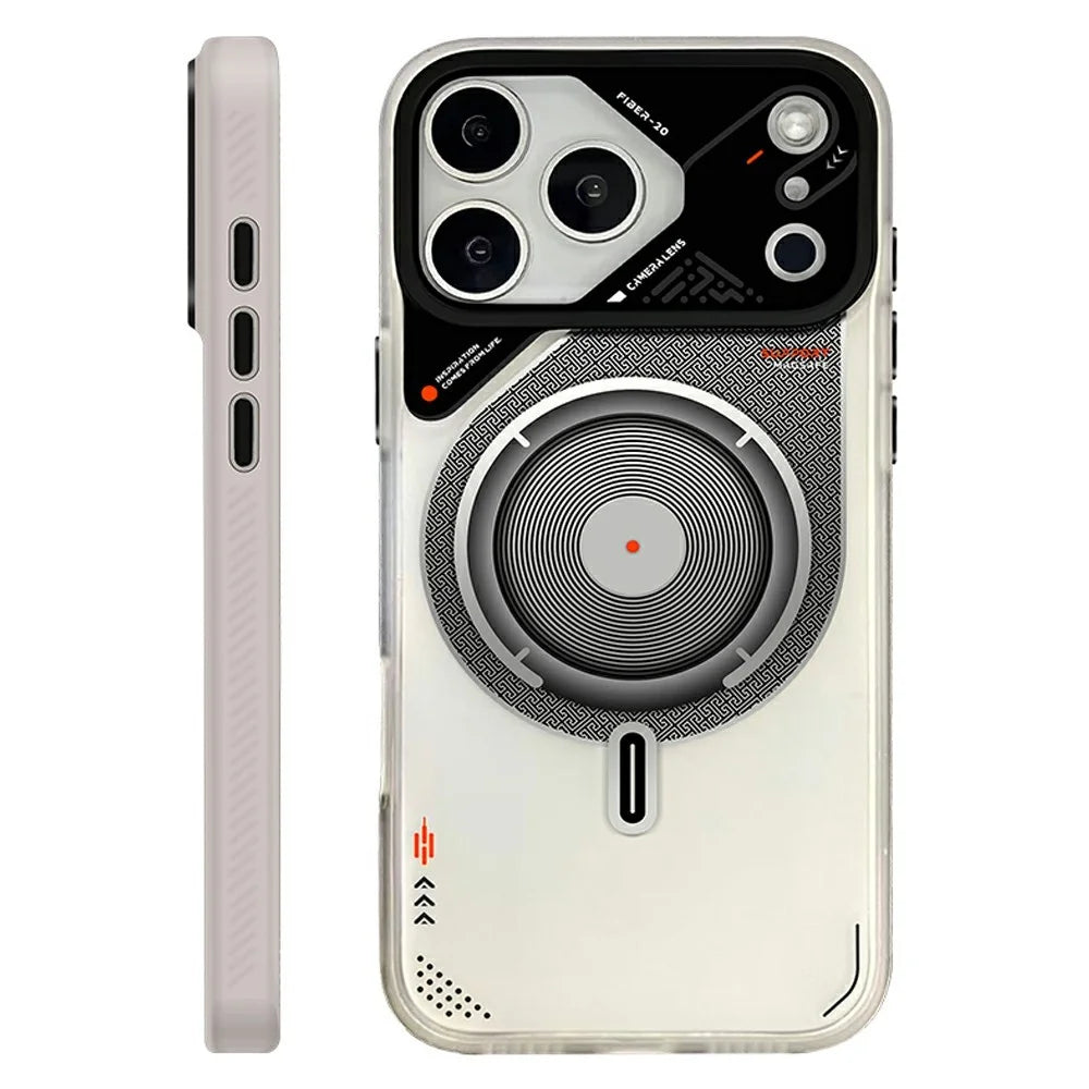 PAIKA For iPhone 17 Pro Max Magnetic Case 2 in 1 PC + TPU IMD Shockproof Phone Cover - White - 1