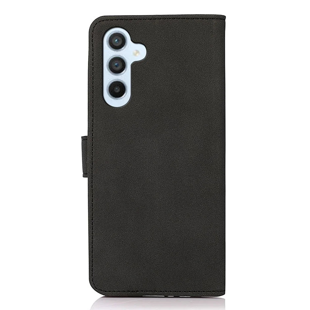 KHAZNEH Wallet Phone Case for Samsung Galaxy A34 5G, Textured PU Leather Anti-scratch Magnetic Stand Cover - Black - 7