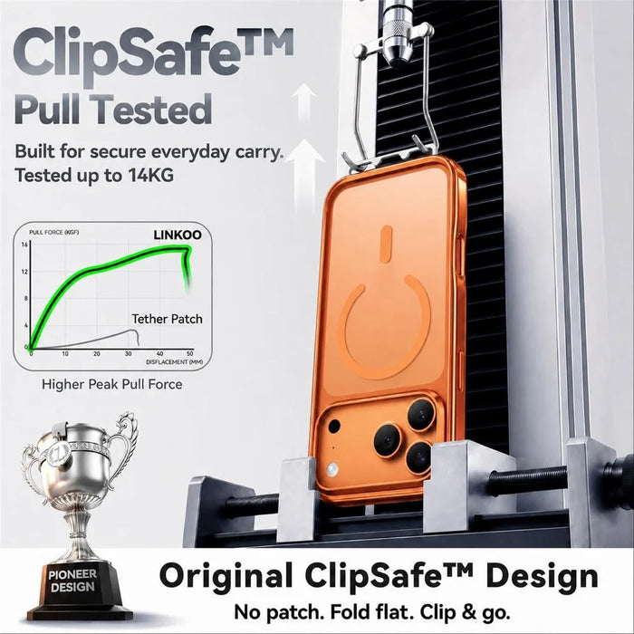 CASEKOO for iPhone 18 Pro Max / 17 Pro Max Magnetic Case Hidden Buckle PC + TPU Shockproof Protective Cover with Strap - Orange - 2