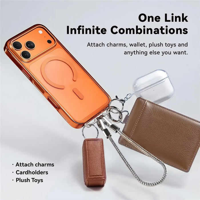 CASEKOO for iPhone 18 Pro Max / 17 Pro Max Magnetic Case Hidden Buckle PC + TPU Shockproof Protective Cover with Strap - Orange - 5