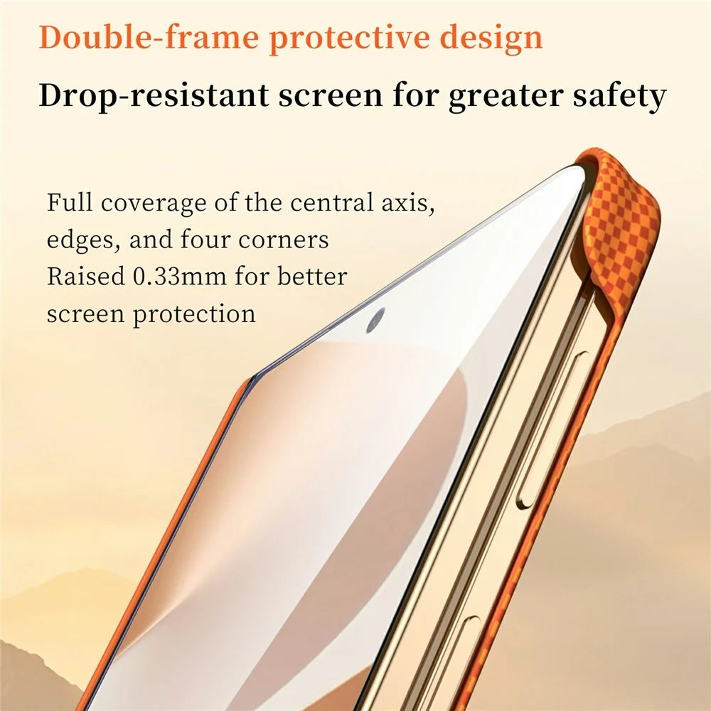 SULADA for Samsung Galaxy Z Fold8 Case Golden Mountain Pattern Skin-Feel Hard PC Slim Phone Cover - Orange - 3