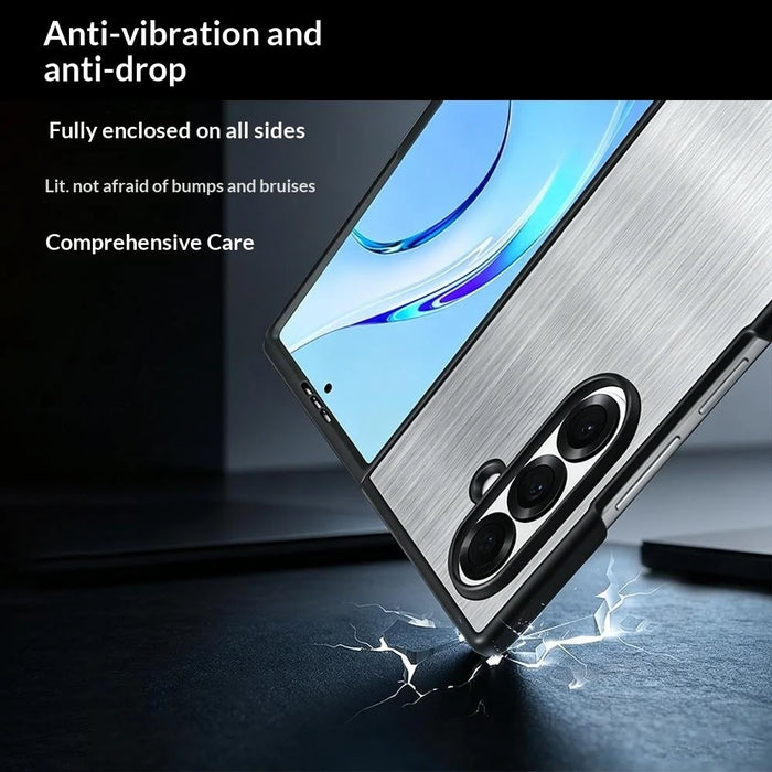 For Samsung Galaxy Z Fold8 Ultra Case Protective Stainless Steel + PC Phone Cover - Silver - 7