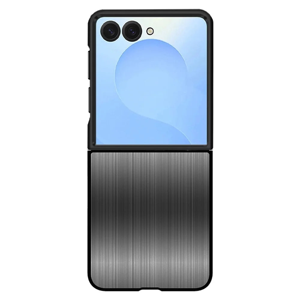 For Samsung Galaxy Z Flip8 Case Protective Stainless Steel + PC Phone Cover - Grey - 1