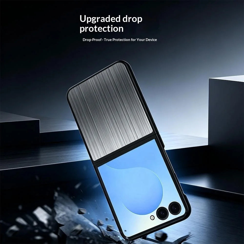 For Samsung Galaxy Z Flip8 Case Protective Stainless Steel + PC Phone Cover - Grey - 2