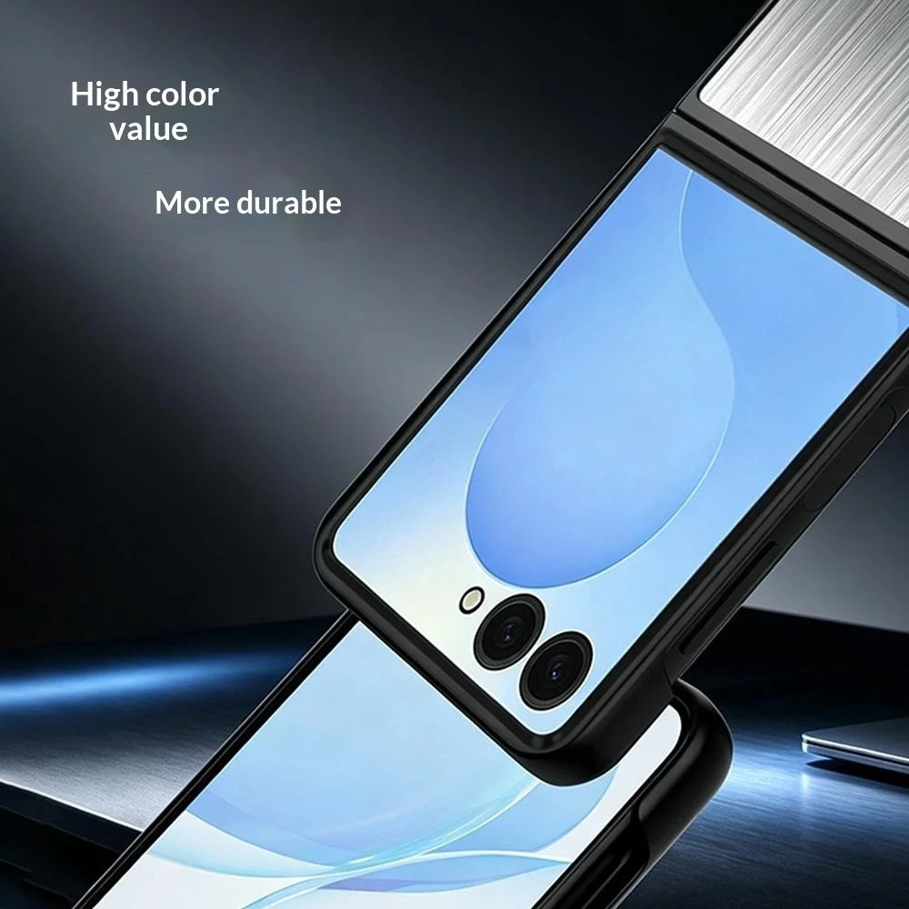 For Samsung Galaxy Z Flip8 Case Protective Stainless Steel + PC Phone Cover - Grey - 4