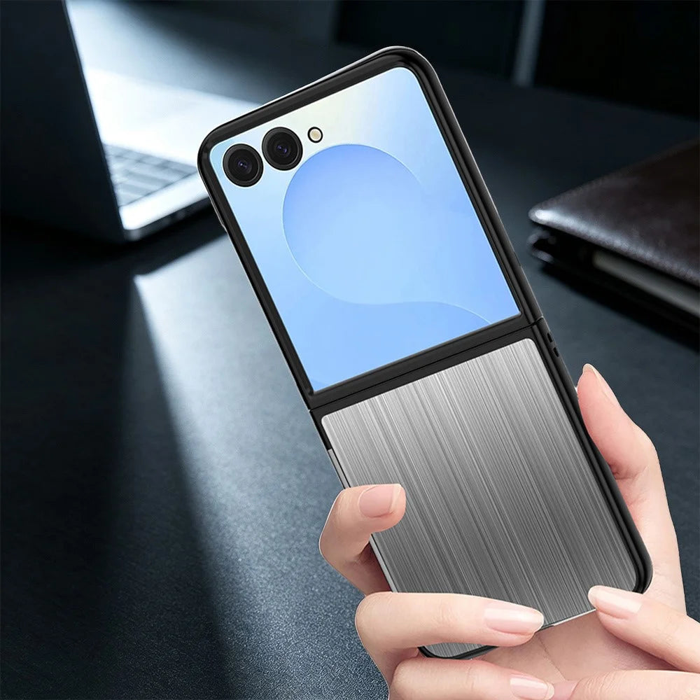For Samsung Galaxy Z Flip8 Case Protective Stainless Steel + PC Phone Cover - Grey - 6