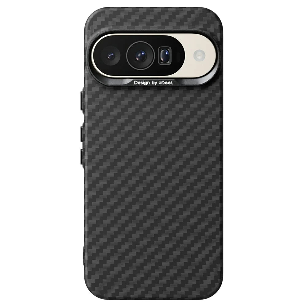 ABEEl for Google Pixel 10 / 10 Pro Magnetic Case PC + TPU Ultra Thin Minimalist Phone Cover - Carbon Fiber Texture - 1