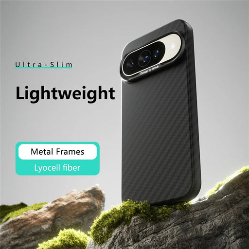 ABEEl for Google Pixel 10 / 10 Pro Magnetic Case PC + TPU Ultra Thin Minimalist Phone Cover - Carbon Fiber Texture - 2