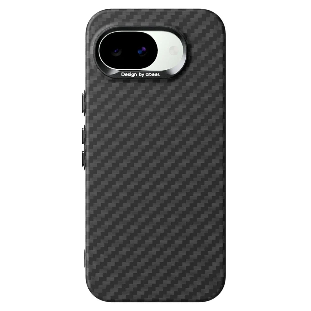 ABEEl for Google Pixel 10a Magnetic Case PC + TPU Ultra Thin Minimalist Phone Cover - Carbon Fiber Texture - 1