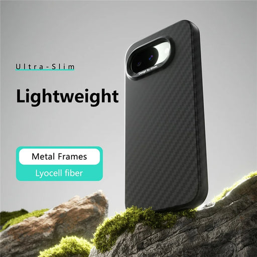 ABEEl for Google Pixel 10a Magnetic Case PC + TPU Ultra Thin Minimalist Phone Cover - Carbon Fiber Texture - 2