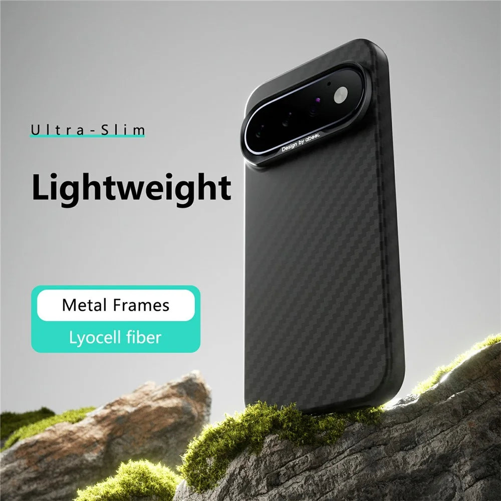 ABEEl for Google Pixel 11 Magnetic Case PC + TPU Ultra Thin Minimalist Phone Cover - Carbon Fiber Texture - 2