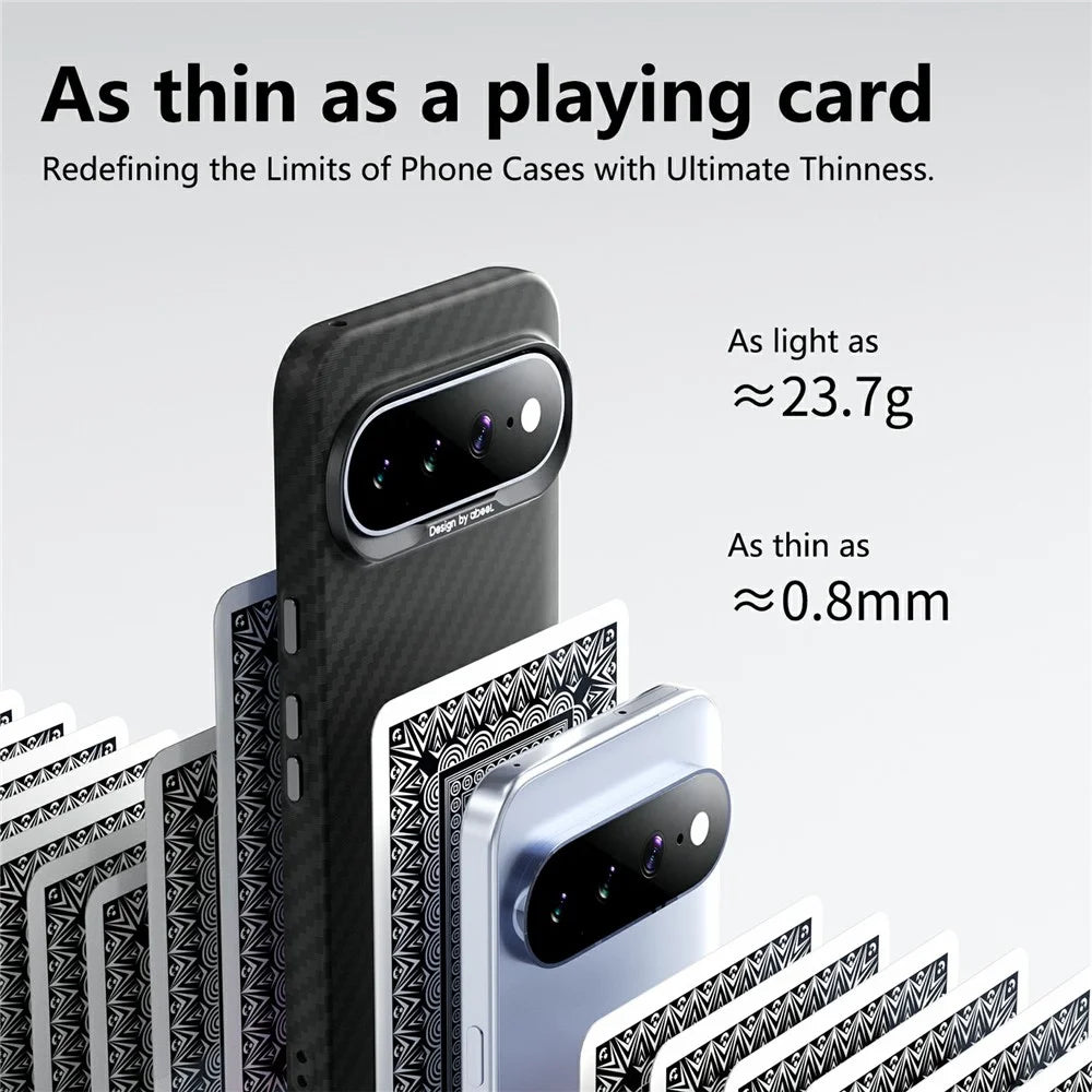 ABEEl for Google Pixel 11 Magnetic Case PC + TPU Ultra Thin Minimalist Phone Cover - Carbon Fiber Texture - 3