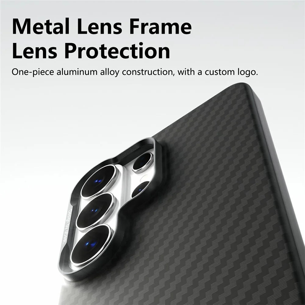 ABEEl for Samsung Galaxy S26 Ultra Magnetic Case PC + TPU Ultra Thin Minimalist Phone Cover - Carbon Fiber Texture - 7