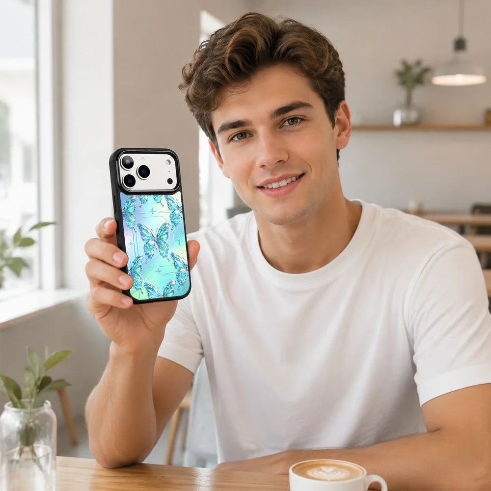For iPhone 18 Pro Max / 17 Pro Max Magnetic Case Sweet Garden Art Series UV Pattern Print PC + Silicone Phone Cover - ZX0056 - 7