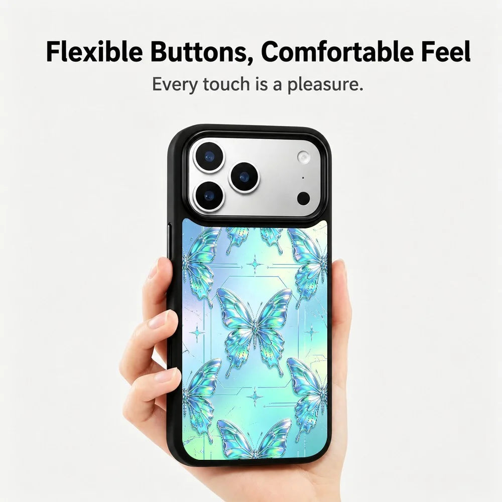 For iPhone 17 Pro Max Magnetic Case Sweet Garden Art Series UV Pattern Print PC + Silicone Phone Cover - ZX0056 - 2