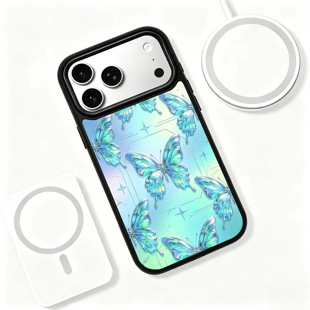 For iPhone 17 Pro Max Magnetic Case Sweet Garden Art Series UV Pattern Print PC + Silicone Phone Cover - ZX0056 - 3