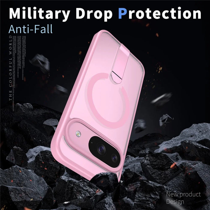 For Google Pixel 11  /  Pixel 11 Pro Magnetic Case Kickstand TPU + Acrylic Phone Cover - Pink - 3