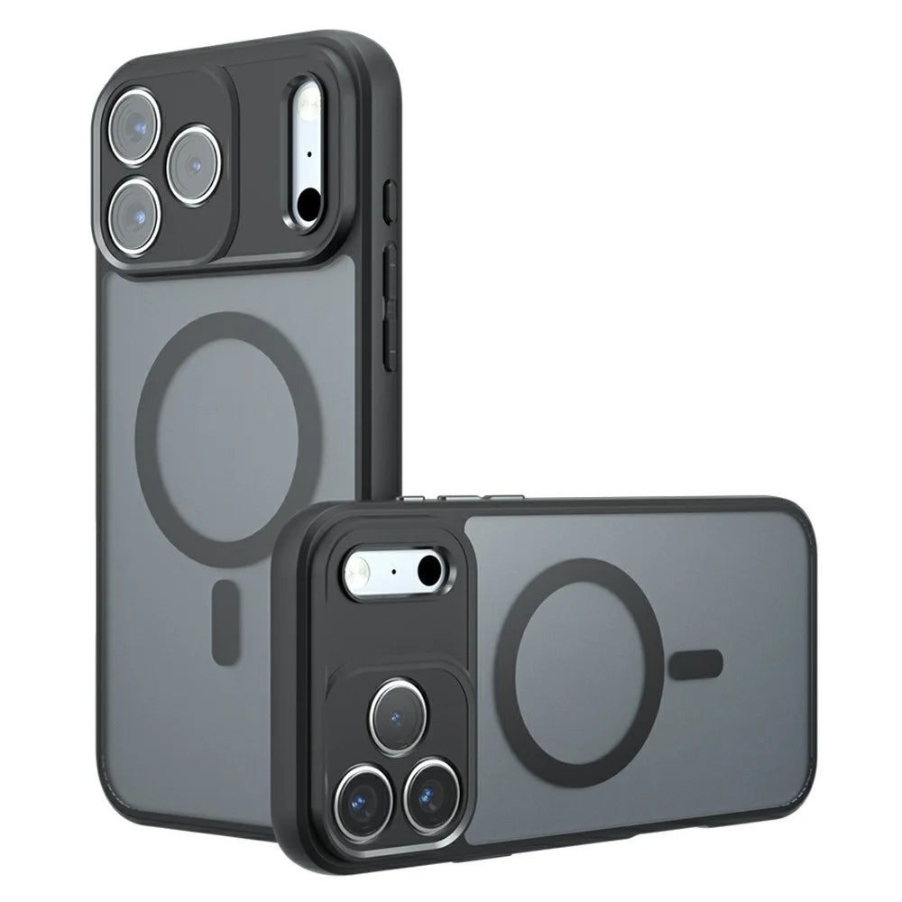 For iPhone 18 Pro Max / 17 Pro Max Magnetic Case TPU + PC Matte Skin Touch Phone Cover - Black - 1