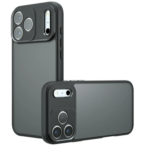 For iPhone 18 Pro Max / 17 Pro Max Case Skin-Touch TPU + PC Matte Phone Back Cover - Transparent Black - 1