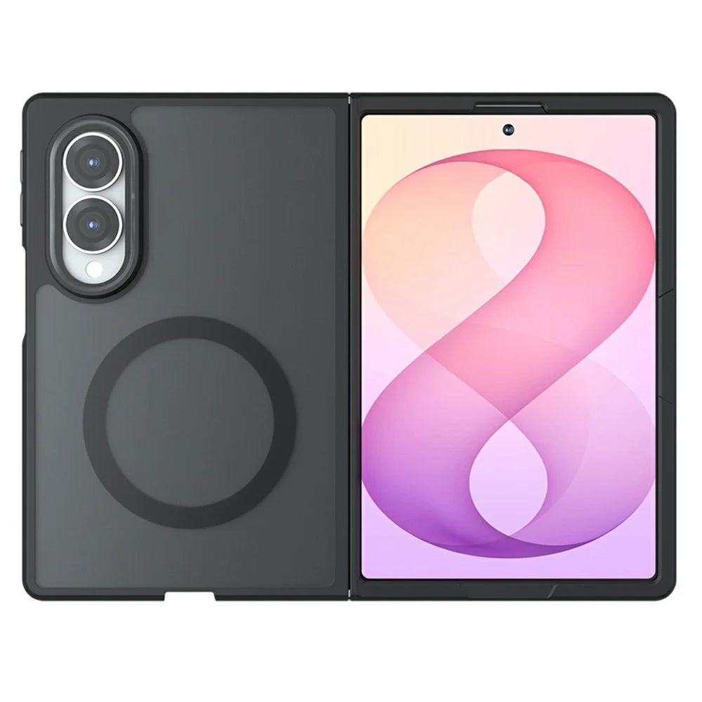 For Samsung Galaxy Z Fold8 Magnetic Case TPU + PC Matte Skin Touch Phone Cover - Black - 2