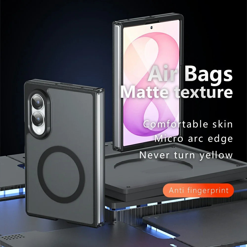 For Samsung Galaxy Z Fold8 Magnetic Case TPU + PC Matte Skin Touch Phone Cover - Black - 3