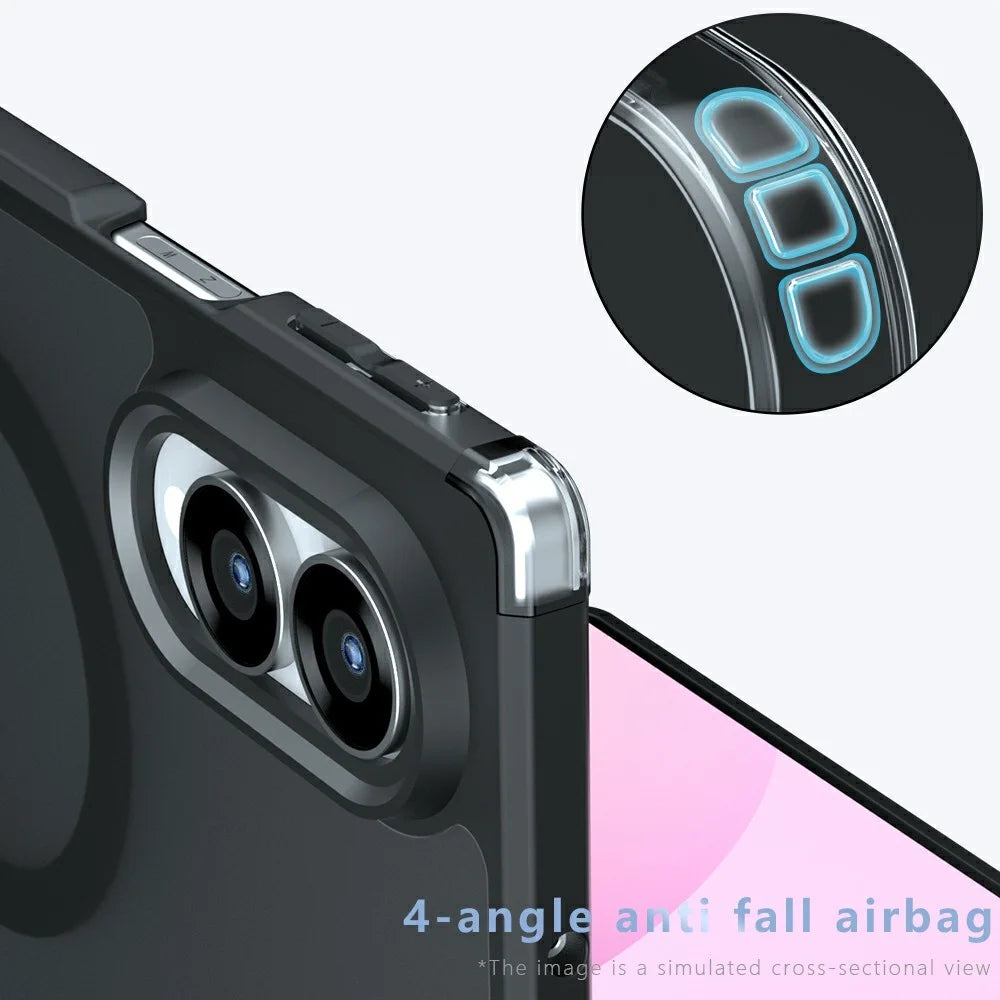 For Samsung Galaxy Z Fold8 Magnetic Case TPU + PC Matte Skin Touch Phone Cover - Black - 6