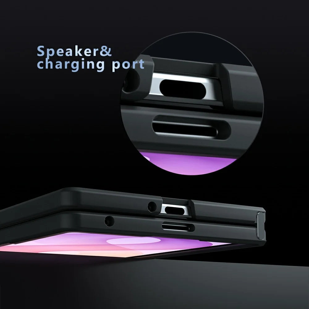 For Samsung Galaxy Z Fold8 Magnetic Case TPU + PC Matte Skin Touch Phone Cover - Black - 7