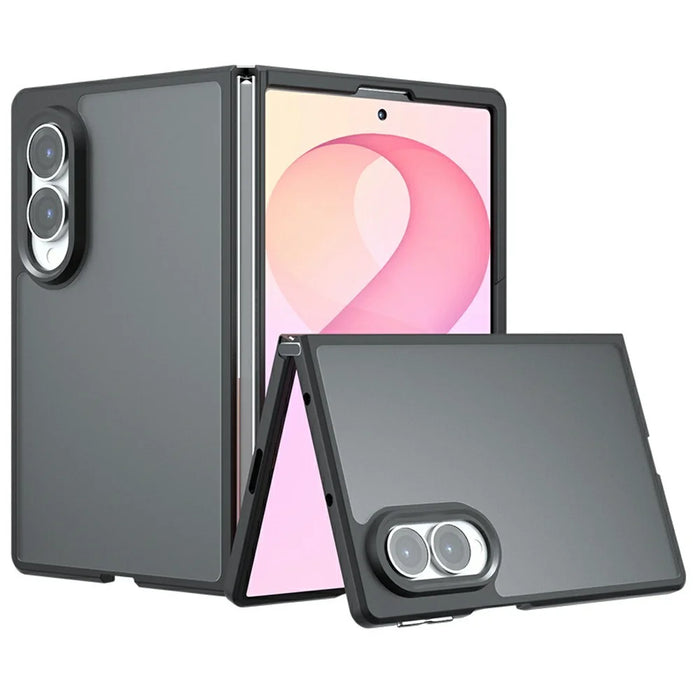 For Samsung Galaxy Z Fold8 Case Skin-Touch TPU + PC Matte Phone Back Cover - Transparent Black - 1