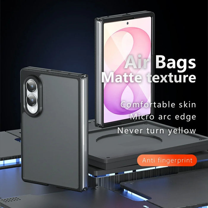 For Samsung Galaxy Z Fold8 Case Skin-Touch TPU + PC Matte Phone Back Cover - Transparent Black - 3