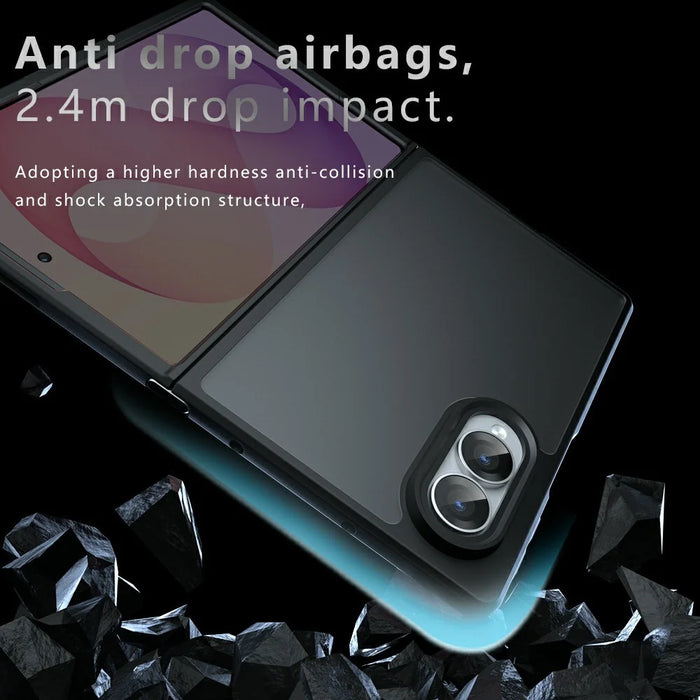 For Samsung Galaxy Z Fold8 Case Skin-Touch TPU + PC Matte Phone Back Cover - Transparent Black - 5