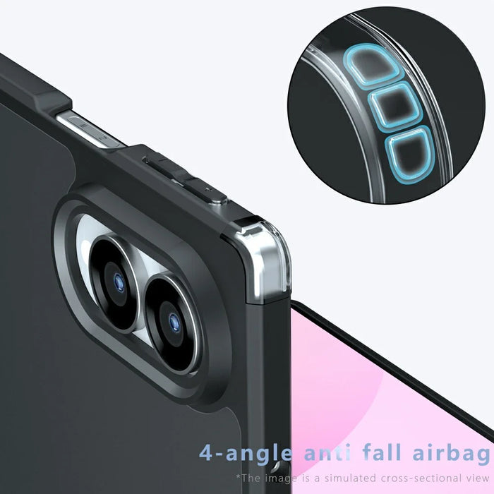 For Samsung Galaxy Z Fold8 Case Skin-Touch TPU + PC Matte Phone Back Cover - Transparent Black - 6