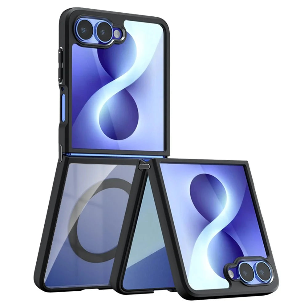 For Samsung Galaxy Z Flip8 Magnetic Case Clear TPU + PC Shockproof Phone Cover - Transparent - 2