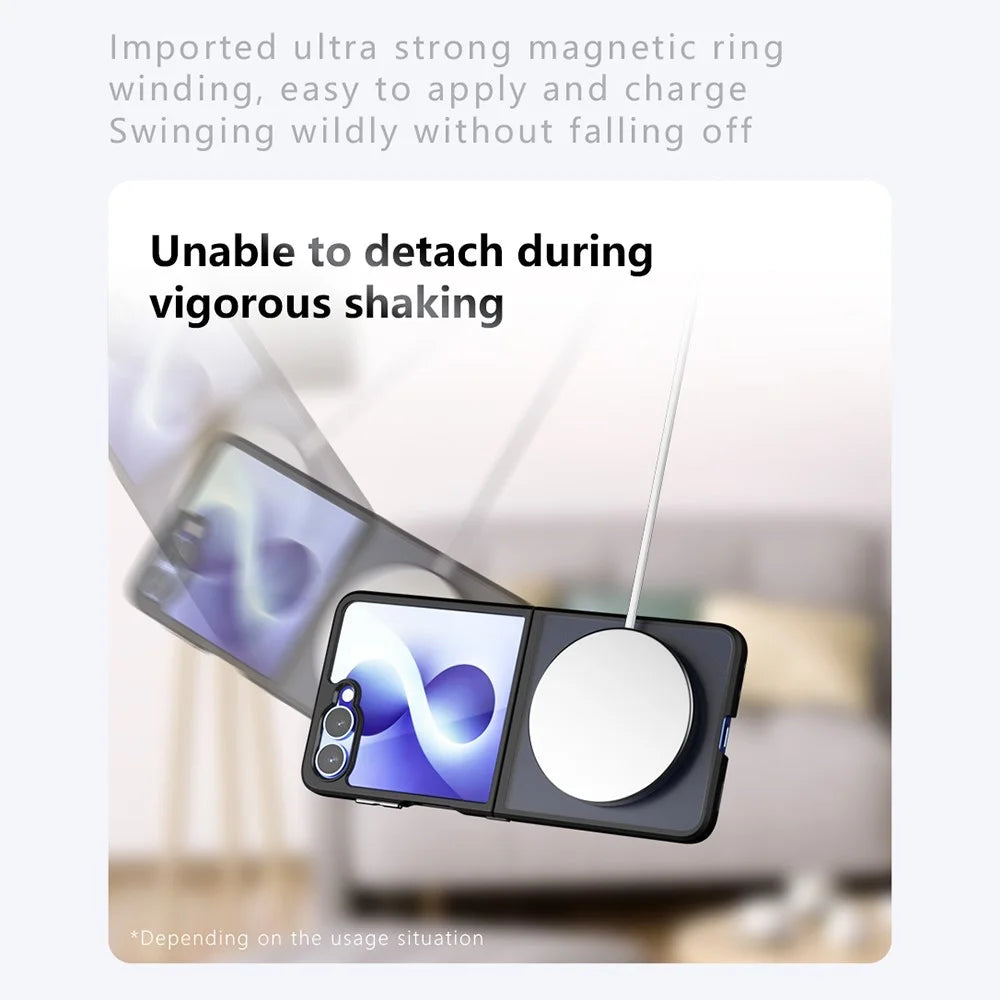 For Samsung Galaxy Z Flip8 Magnetic Case Clear TPU + PC Shockproof Phone Cover - Transparent - 5