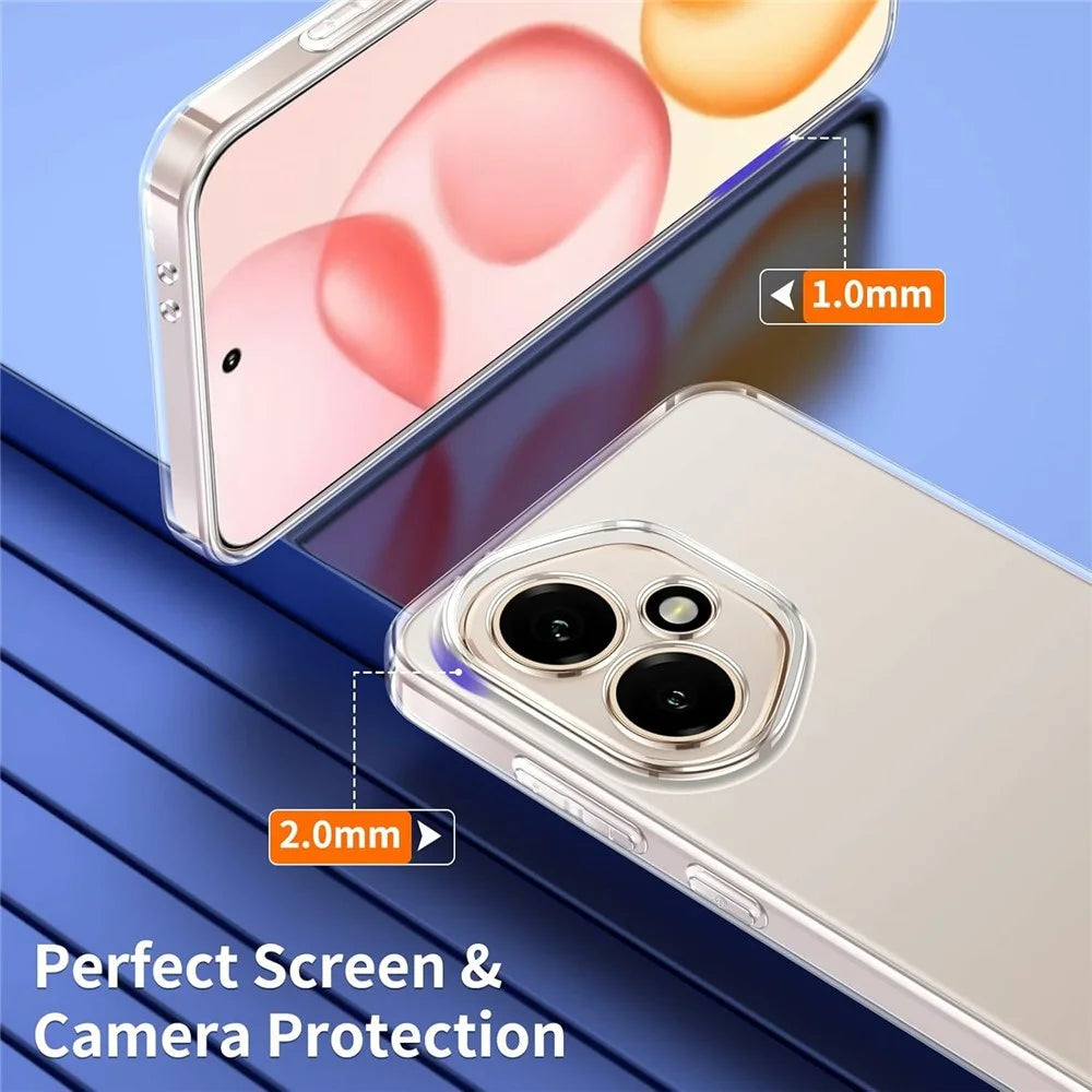 For Honor 400 5G (Global) Case TPU Clear Phone Cover + 2PCS Tempered Glass Screen Film 2.5D Arc Edge - 4