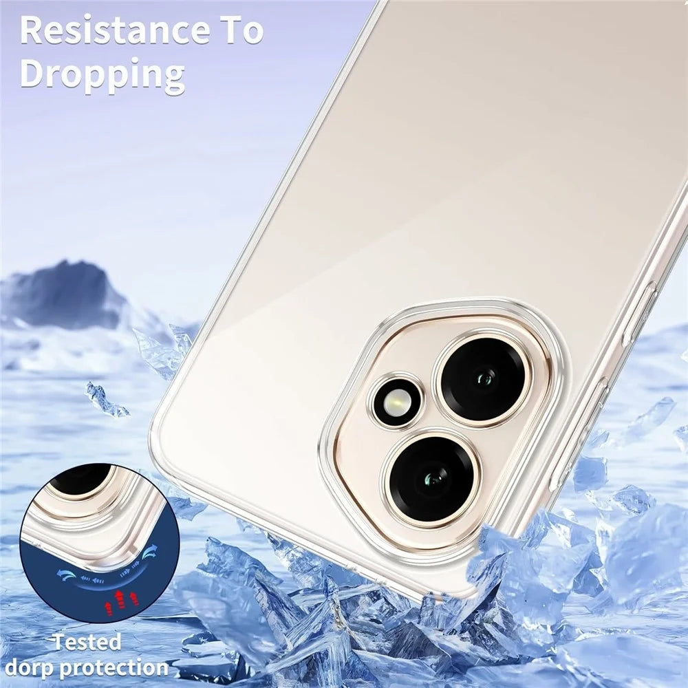 For Honor 400 5G (Global) Case TPU Clear Phone Cover + 2PCS Tempered Glass Screen Film 2.5D Arc Edge - 5