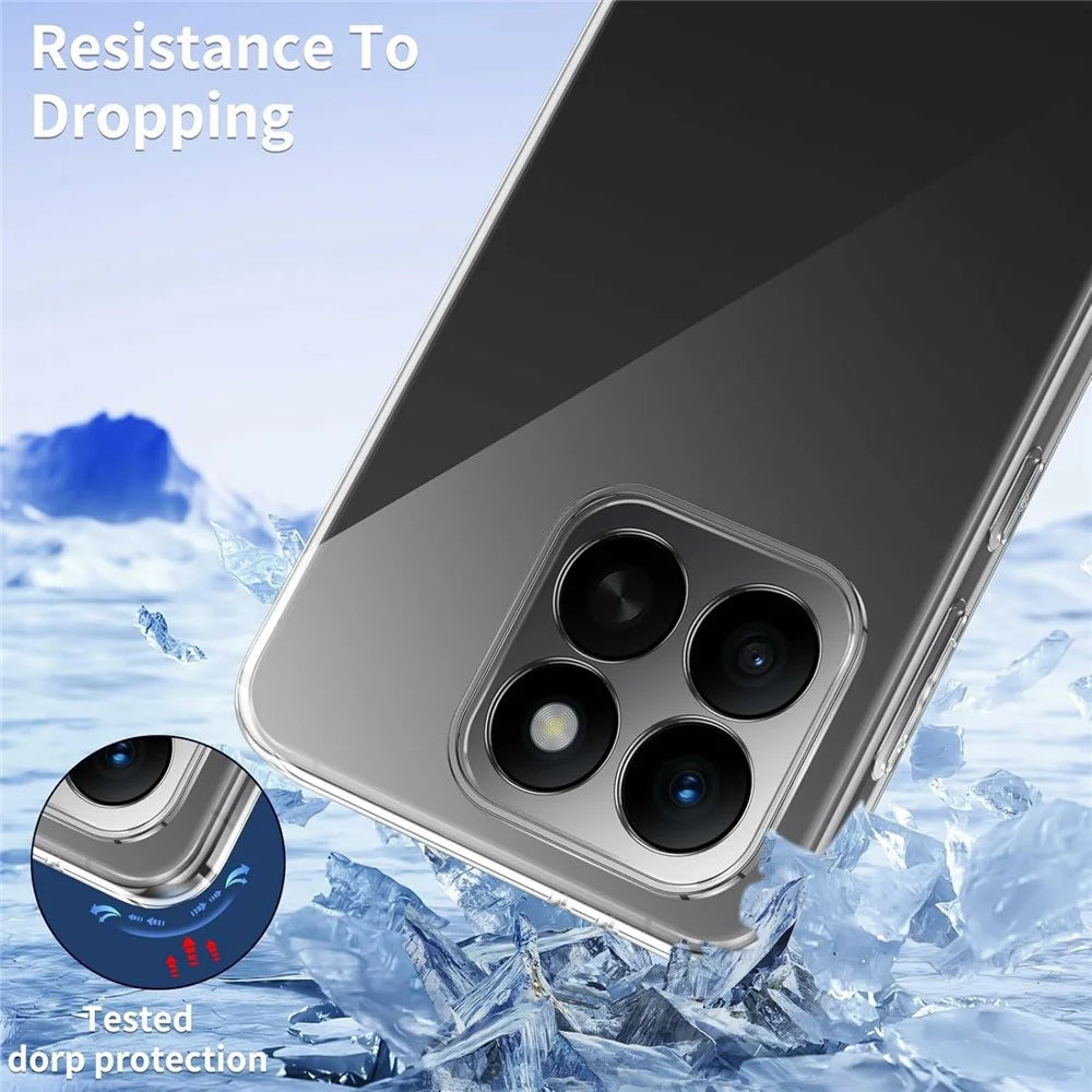 For Honor 400 Smart 4G  /  400 Smart 5G  /  X7d 4G Case TPU Clear Phone Cover + 2PCS Tempered Glass Screen Film 2.5D Arc Edge - 2
