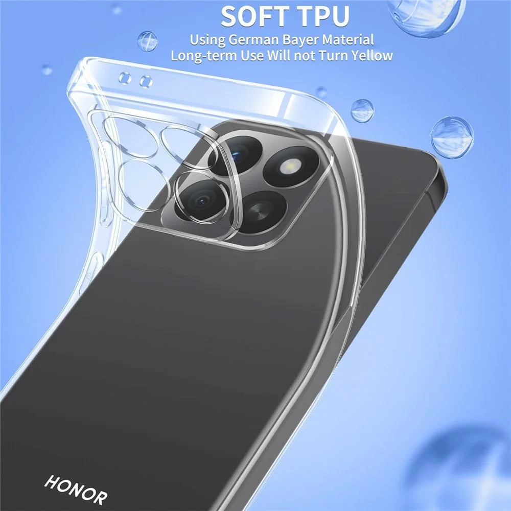 For Honor 400 Smart 4G  /  400 Smart 5G  /  X7d 4G Case TPU Clear Phone Cover + 2PCS Tempered Glass Screen Film 2.5D Arc Edge - 5
